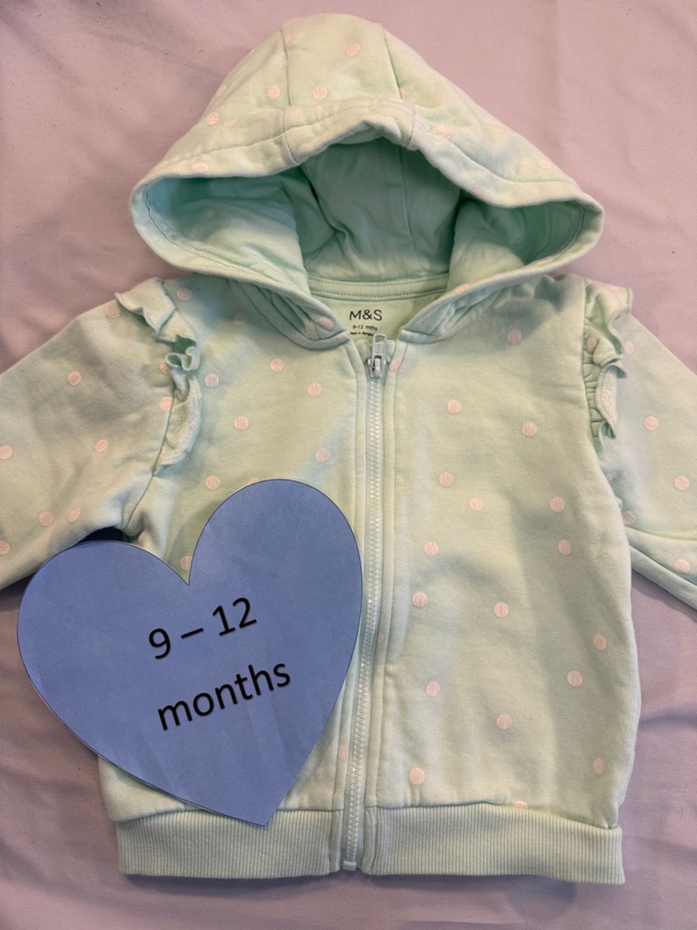 Marks & Spencer Light Green Kids Hoodie with Dots